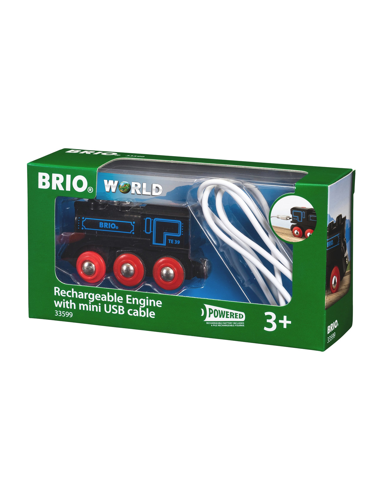 Brio 33599 Genopladeligt Lokomotiv M/Mini Usb-Kabel Patterned BRIO