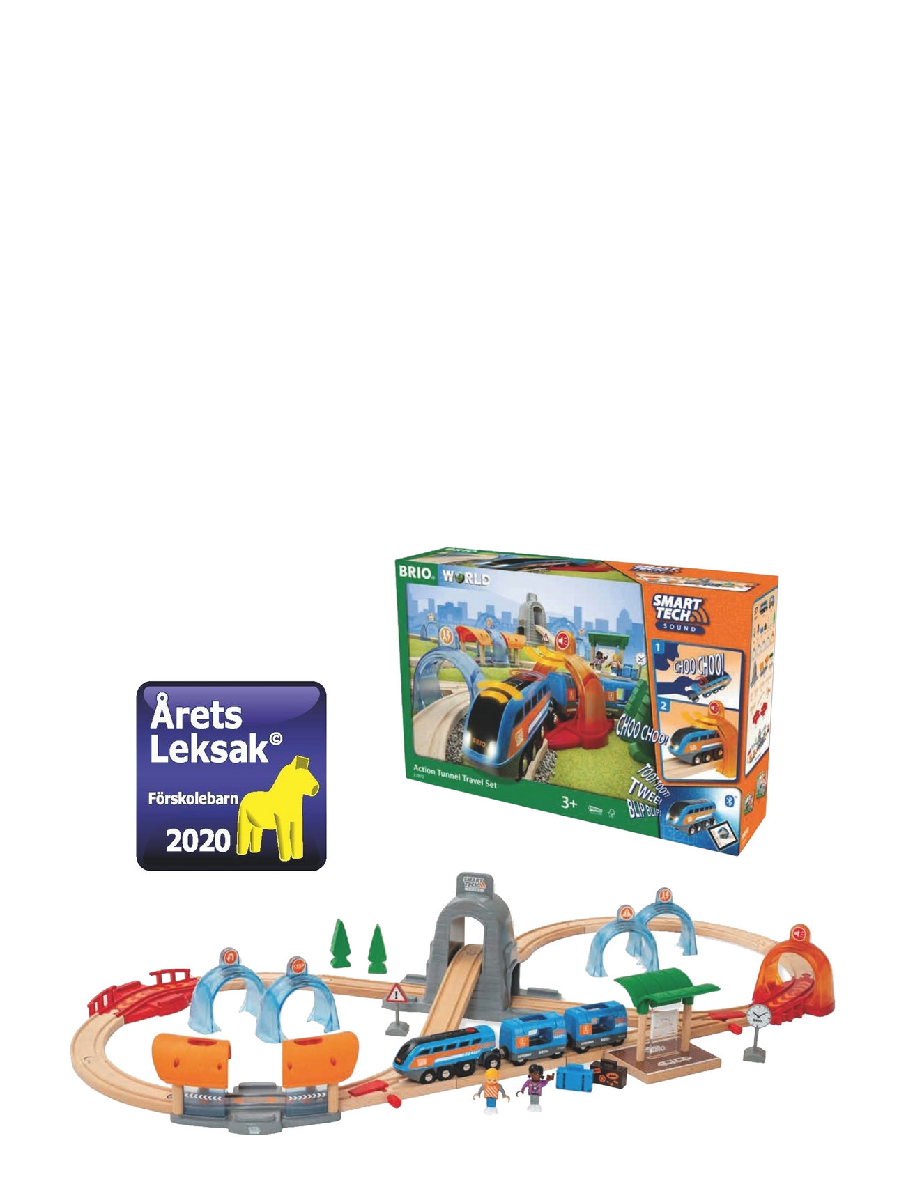 Brio 33972 Smart Tech Sound Action Tunnel Rejsesæt Toys Toy Cars & Vehicles Toy Vehicles Trains Multi/patterned BRIO