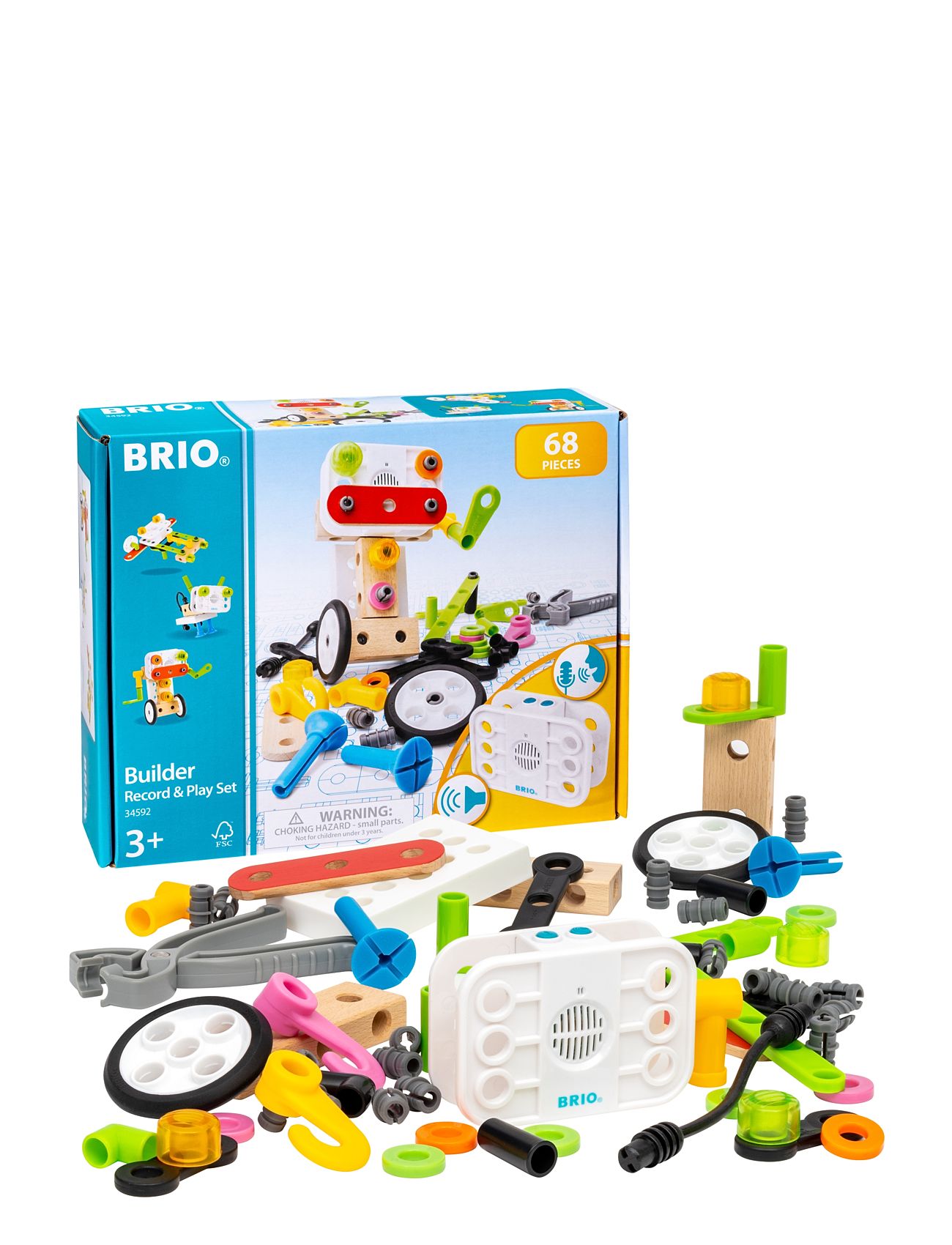 Brio 34592 Builder Legesæt Med Optager Og Afspiller Toys Building Sets & Blocks Building Sets Multi/patterned BRIO