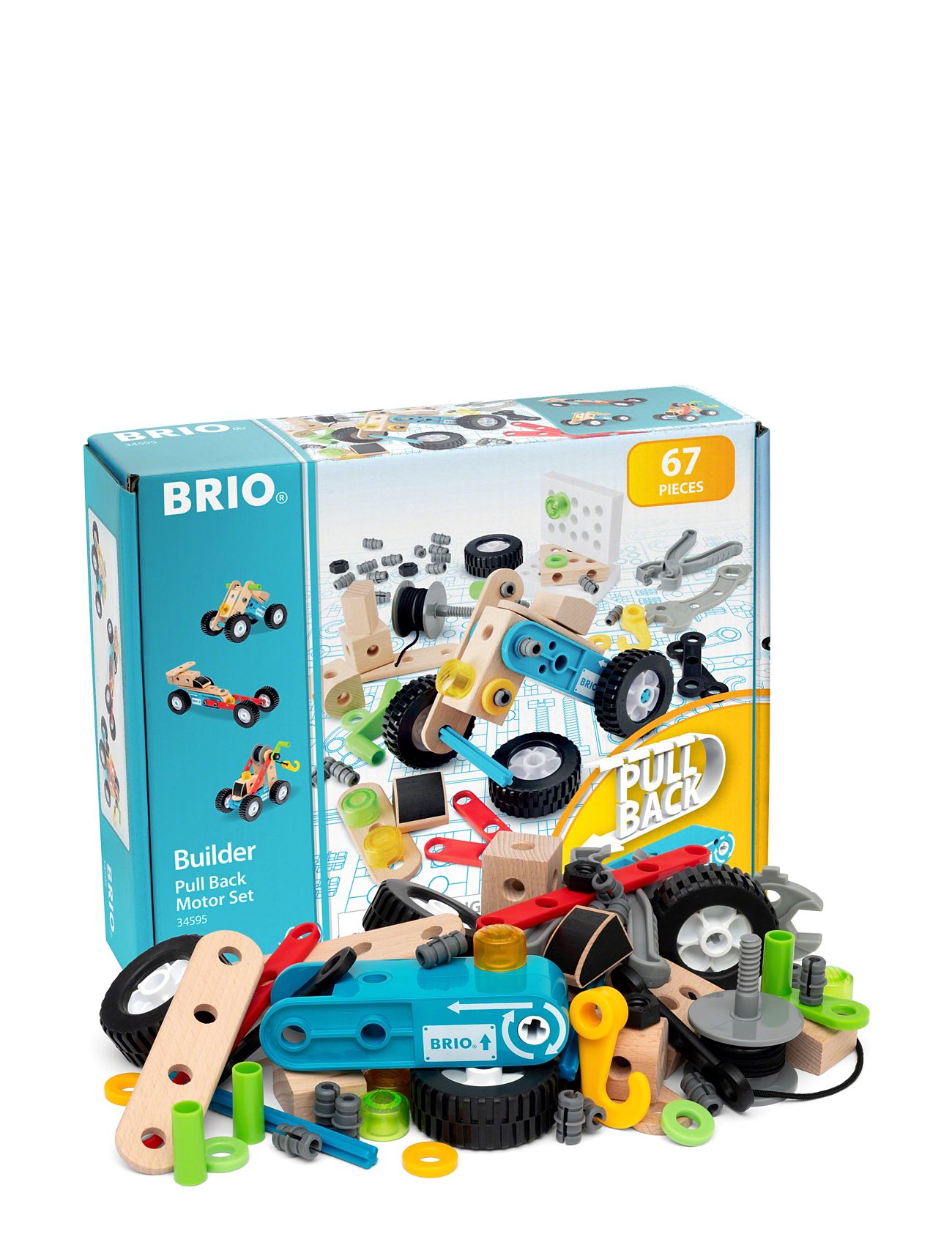 Brio 34595 Builder Pull Back-Motorsæt Toys Building Sets & Blocks Building Sets Multi/patterned BRIO