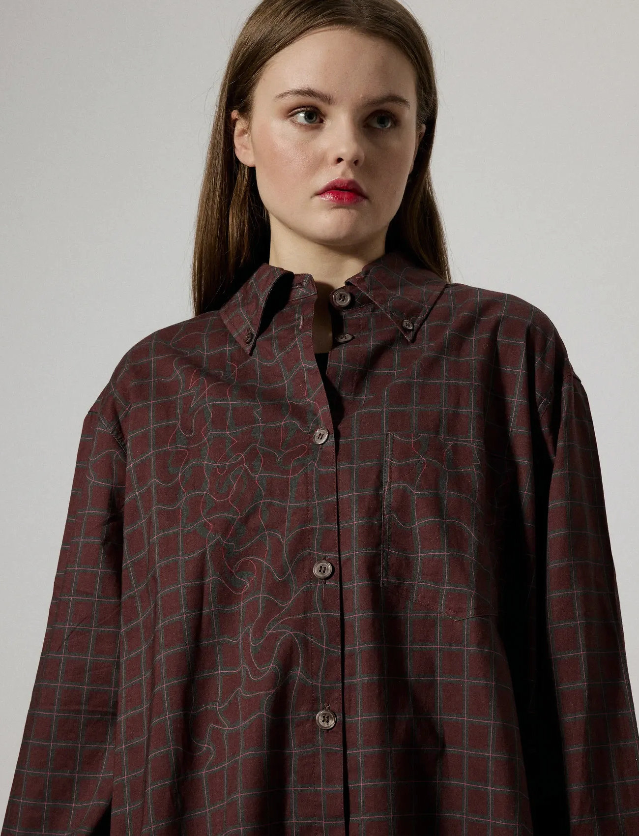 Brixtol Textiles Rhona Off White, M, Brown, Skjorter > Langærmede, Dame