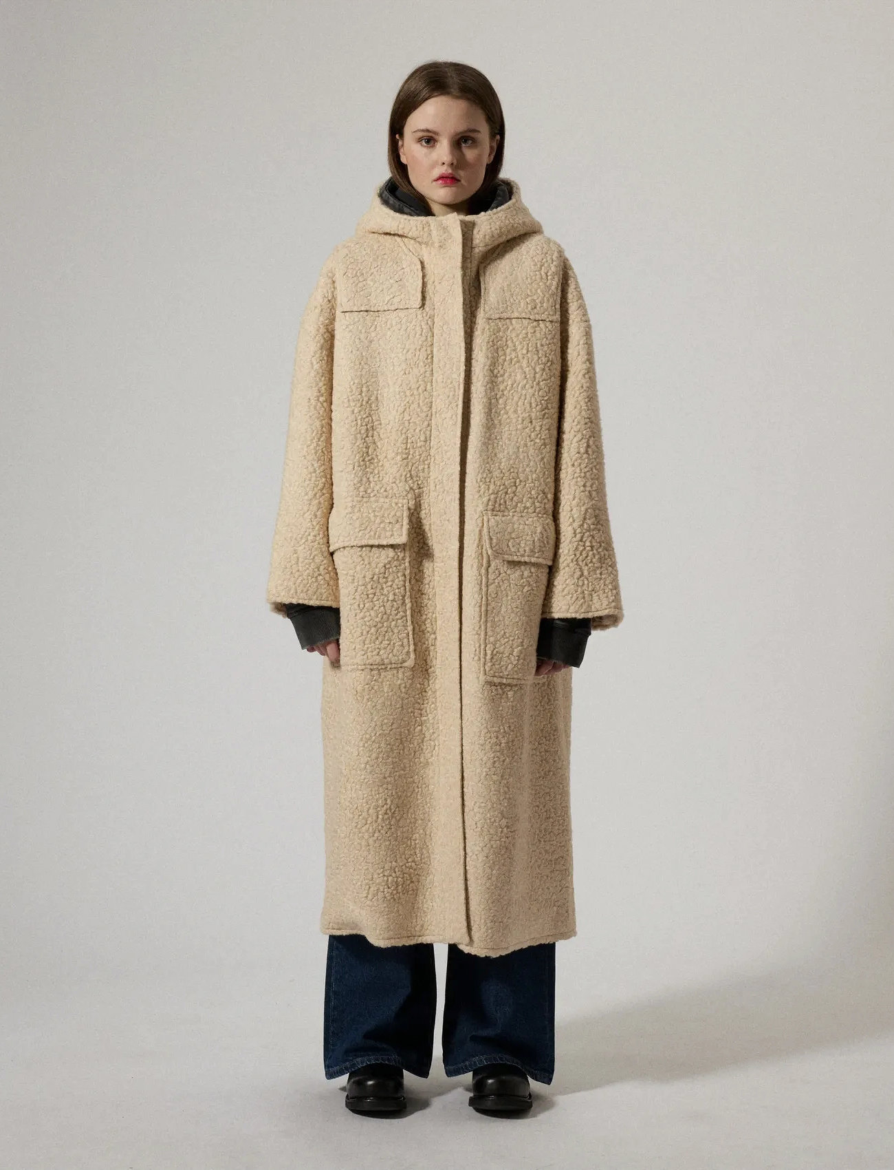 Brixtol Textiles Rudie, M, Beige, Frakker > Uldfrakker, Dame