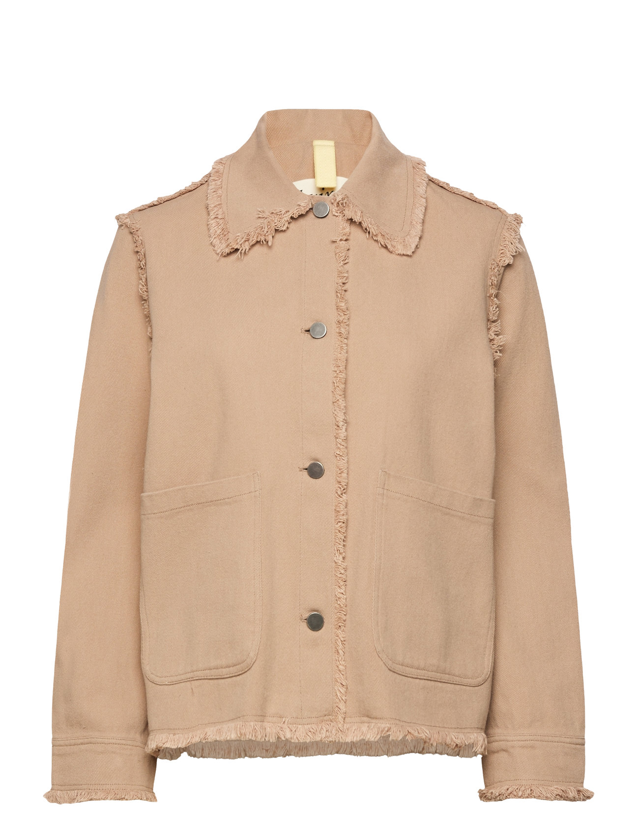 Sissel Distressed Light Taupe Dongerijakke Denimjakke Beige Brixtol Textiles