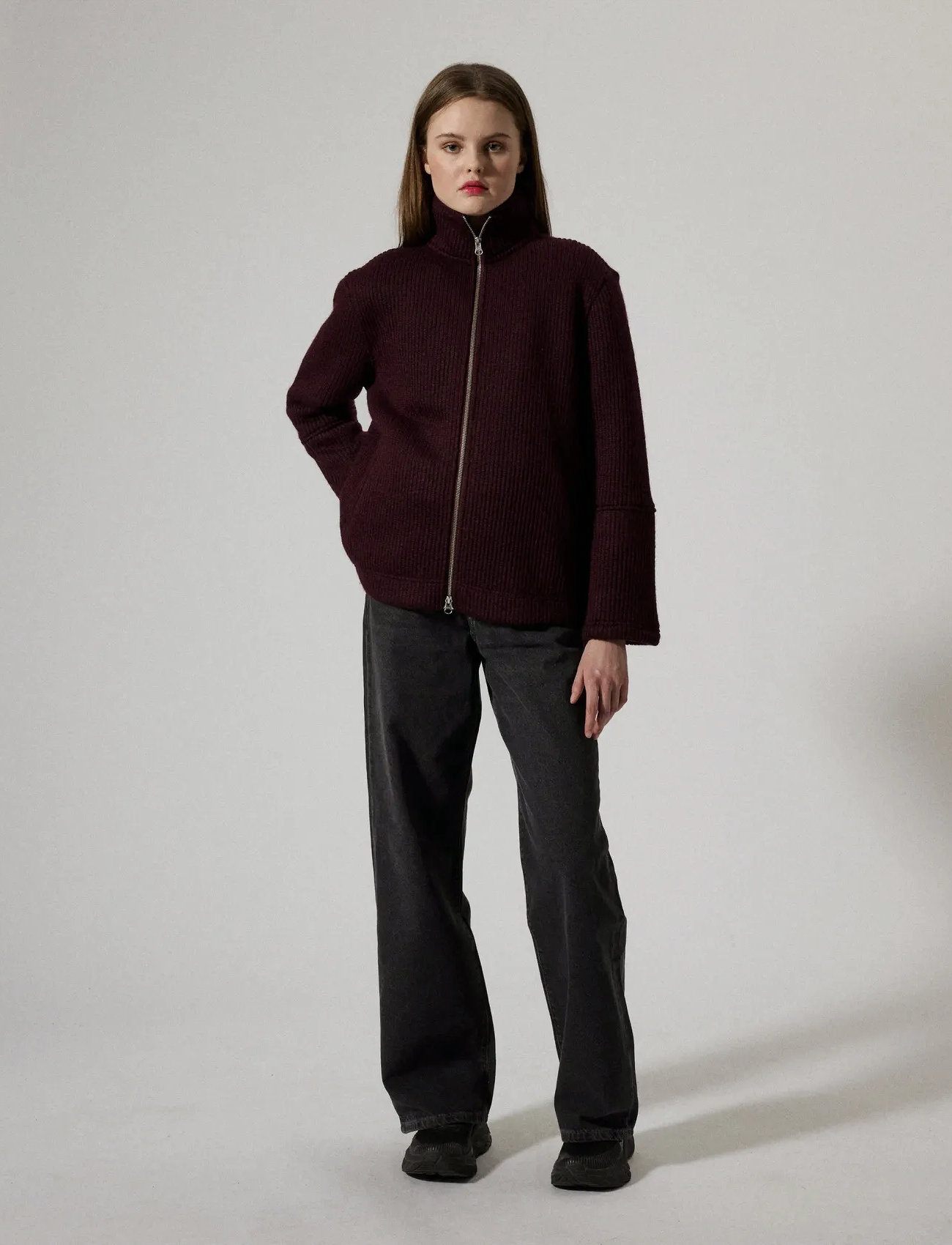 Brixtol Textiles Seven Women Wool, S, Burgundy, Jakker > Uldjakker, Dame