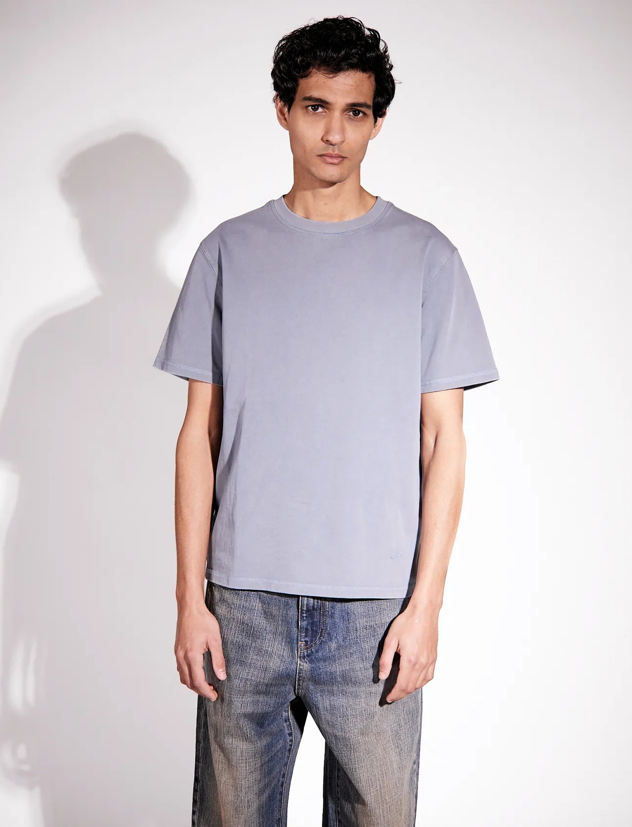 Brixtol Textiles Bt T-Shirt Washed Dusty Blue, S, Blue, T-Shirts & Toppe > Kortærmede, Dame