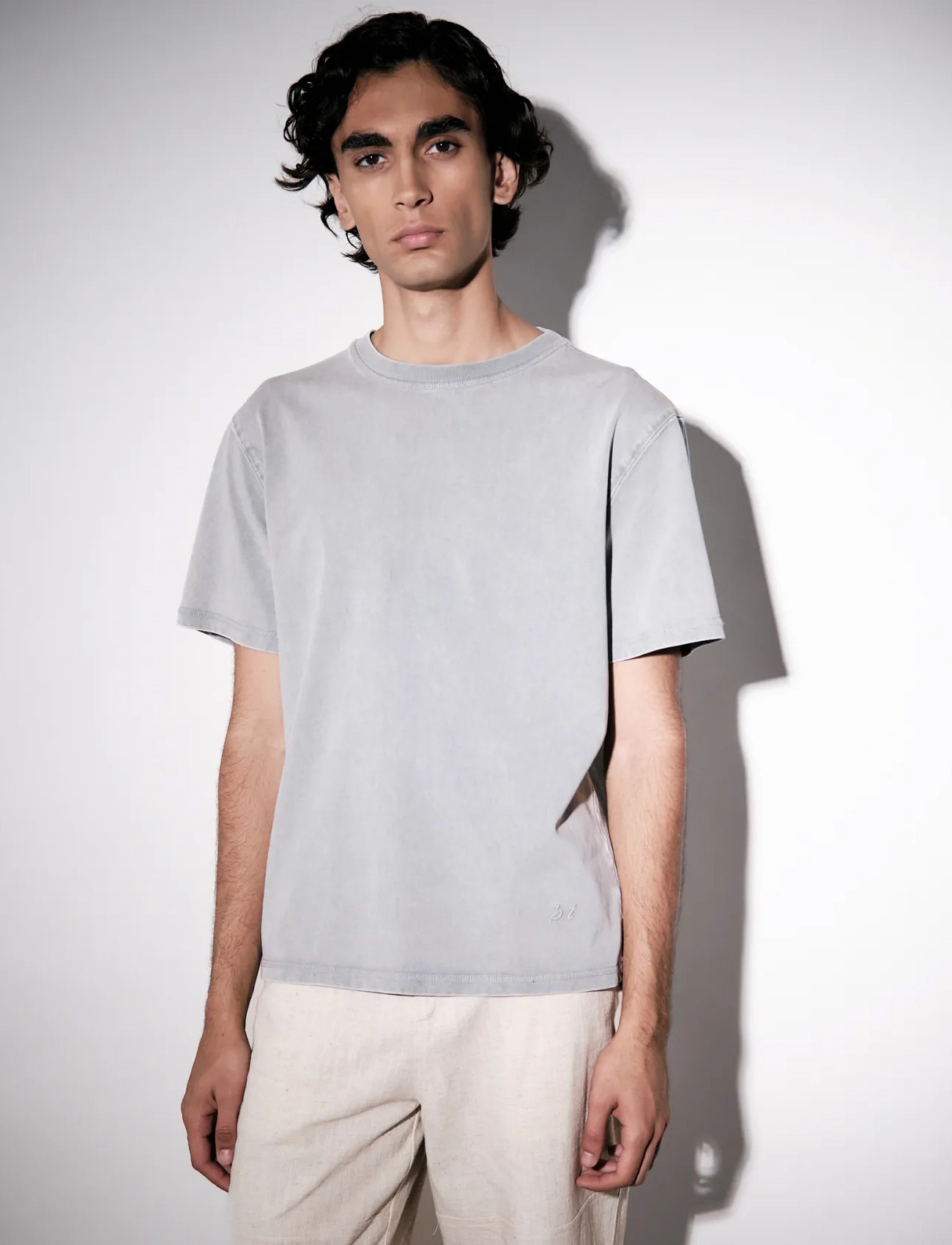 Brixtol Textiles Bt T-Shirt Washed Dusty Blue, L, Grey, T-Shirts & Toppe > Kortærmede, Dame