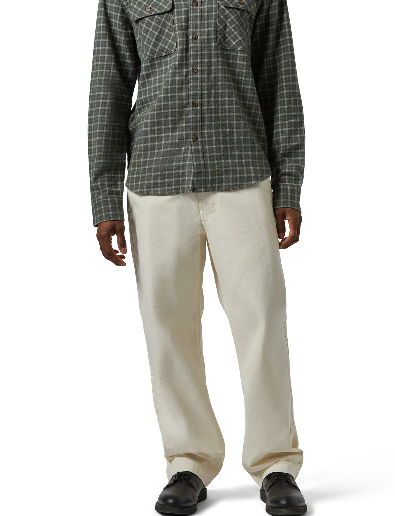 Brixton Surplus Herringbone Trouser Pa, 32 x 30.5, Cream, Bukser > Afslappet, Herre