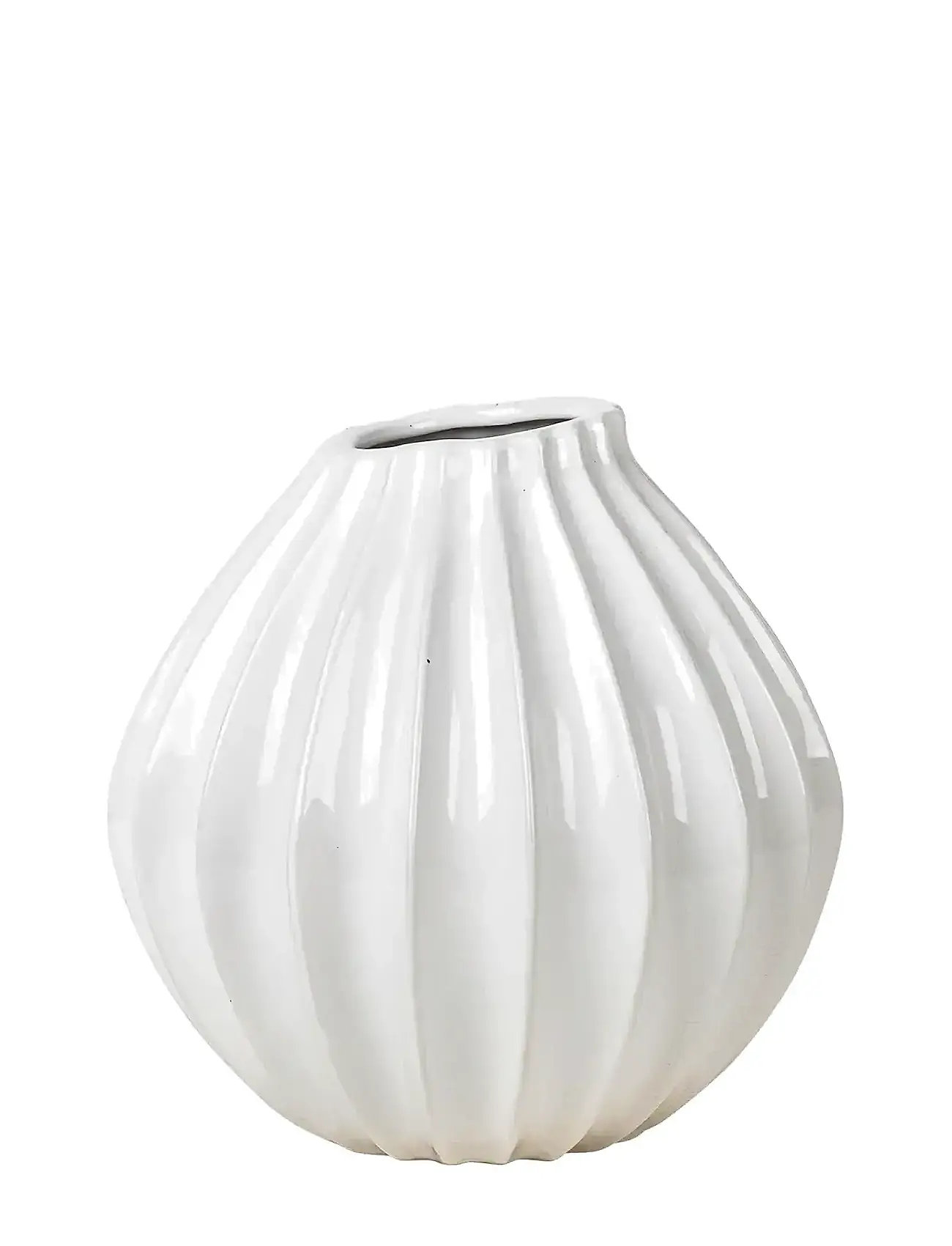 BROSTE COPENHAGEN Wide Vase M Weiß - H 25CM - Unisex