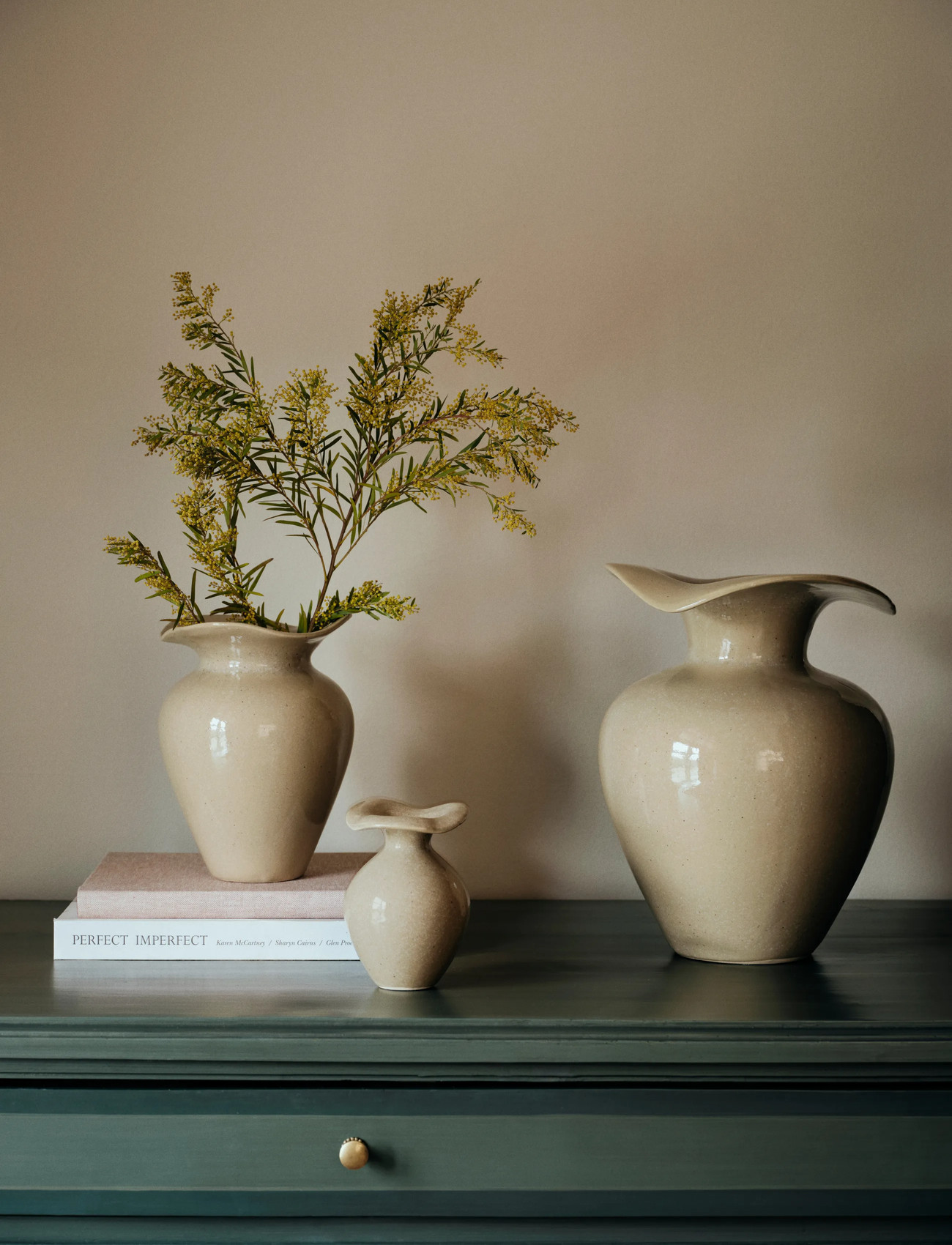 Broste Copenhagen Florentina Vase S, H22.5 cm, Beige, Vases > Other Vases, Unisex