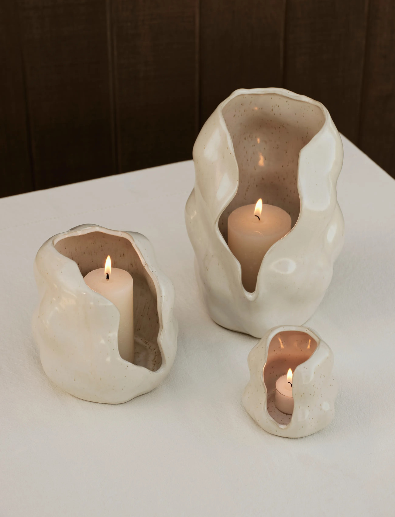 Broste Copenhagen Hekla Hurricane, H 16 cm, Cream, Vases > Other Vases, Unisex