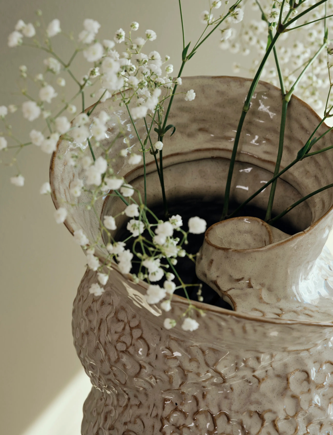 Broste Copenhagen Shelly Vase, H 38 cm, Cream, Vases > Other Vases, Unisex