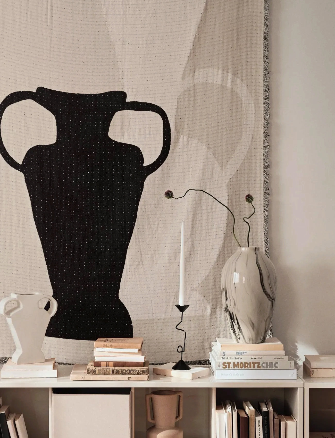 Broste Copenhagen Ingrid Vase L, Ø 23.5 cm, Beige, Vases > Other Vases, Unisex