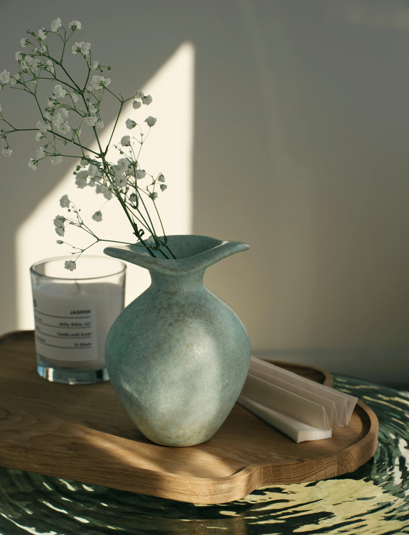 Broste Copenhagen Florentina Vase Xs, H 14 cm, Green, Vases > Other Vases, Unisex