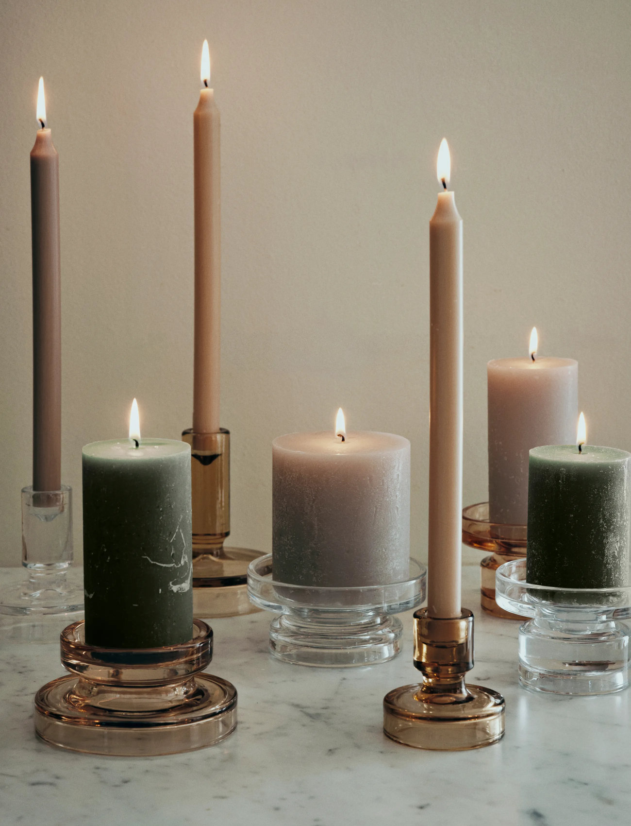 Broste Copenhagen Petra Candle Holder, H8 cm, Nude, Lysestager & Lanterner > Lysestager, Unisex
