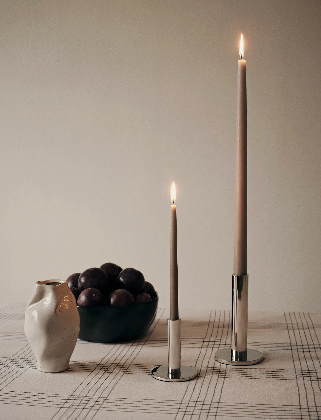 Broste Copenhagen Smooth Taper Candle, Ø 1.2 cm, Beige, Stearinlys > Søjlelys, Unisex