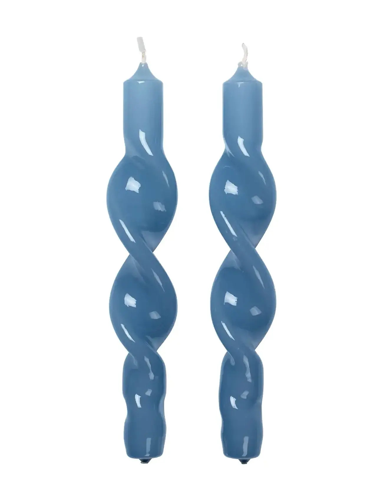 Broste Copenhagen Twist Taper Candle, H23 cm, Blue, Lysestager & Lanterner > Lysestager, Unisex