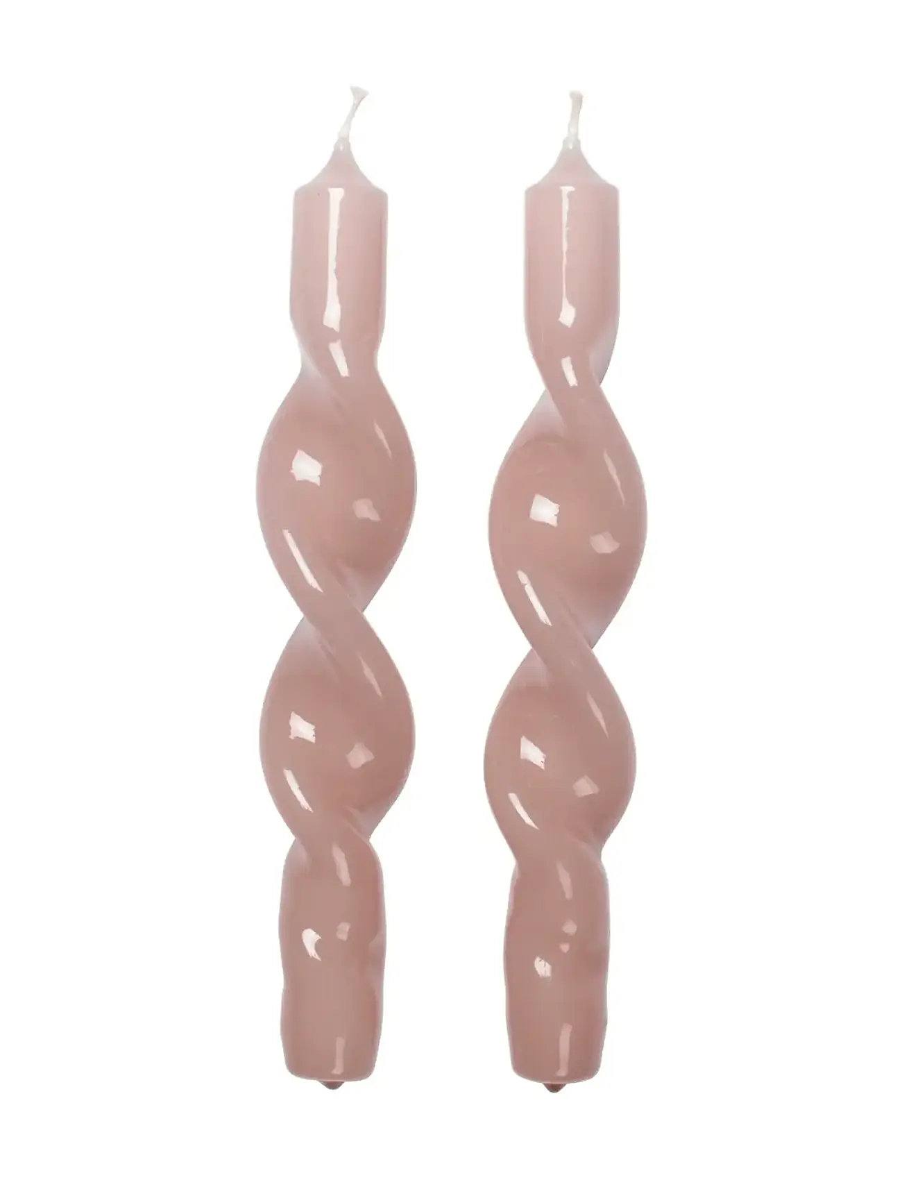Broste Copenhagen Twist Taper Candle, H23 cm, Pink, Stearinlys > Fyrfadslys, Unisex