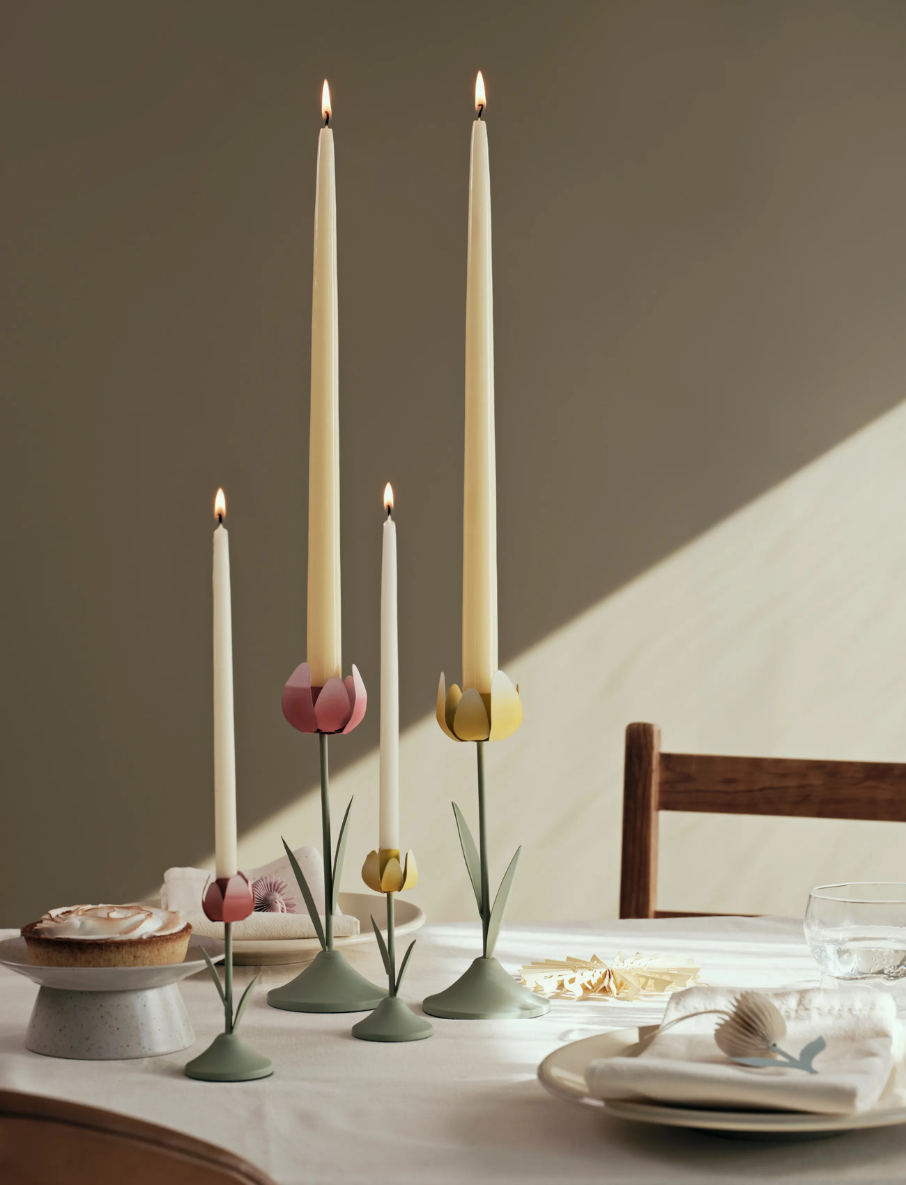 Broste Copenhagen Smooth Taper Candle, H 38 cm, Cream, Stearinlys > Bloklys, Unisex