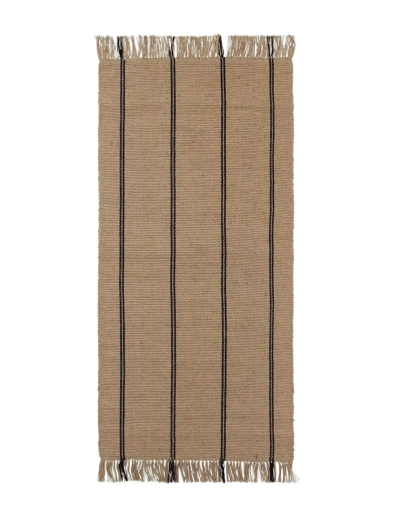 BROSTE COPENHAGEN Yuki Rug Schwarz/NATURAL - L140CM - Unisex