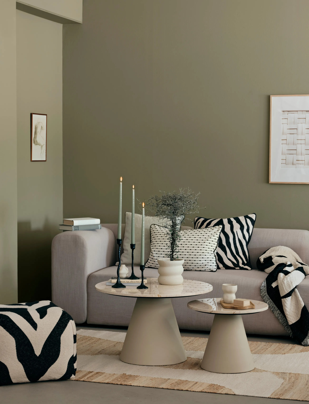 Broste Copenhagen Miro Table, H 45 cm, Cream, Borde > Sideborde Og Små Borde, Unisex