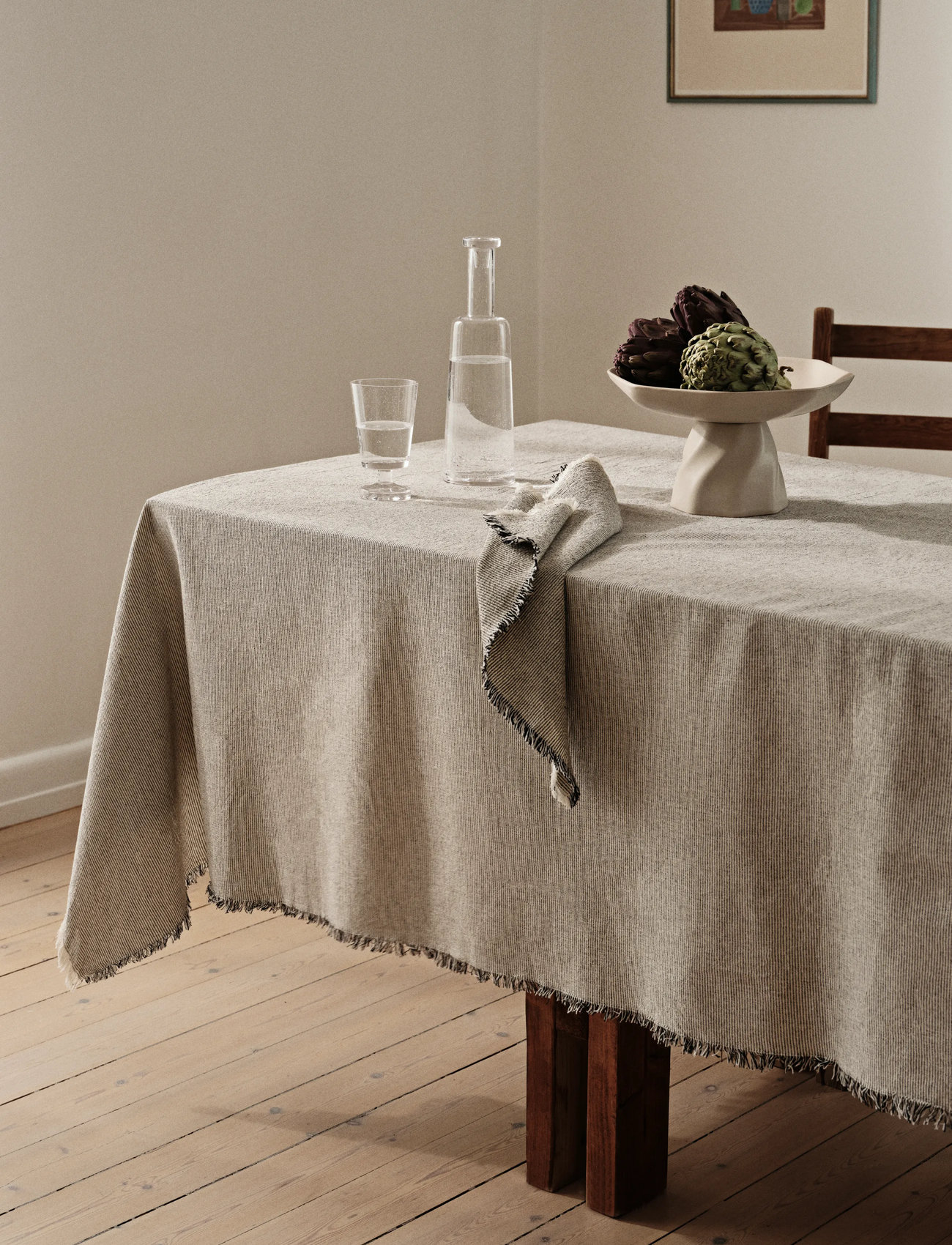 Broste Copenhagen Elouise Tablecloth, 160X 200 cm, Grey, Køkkentekstiler > Duge Og Bordløbere, Unisex