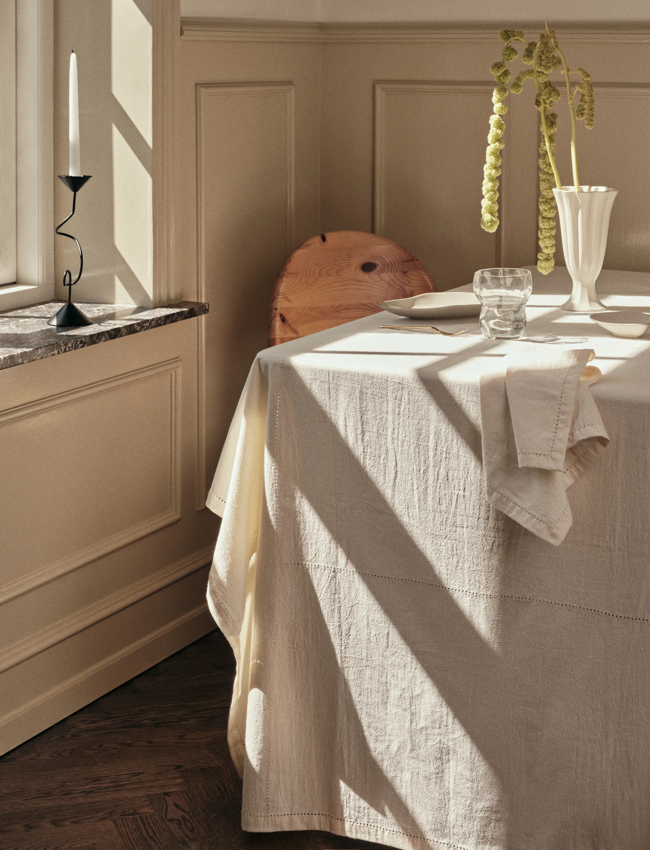 Broste Copenhagen Elin Tablecloth, 160X300 cm, Cream, Køkkentekstiler > Duge Og Bordløbere, Unisex