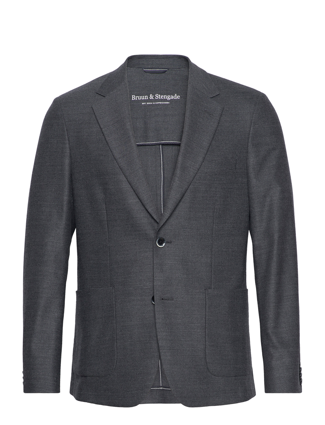 Bs Mustang Tailored Fit Blazer Suits & Blazers Blazers Single Breasted Blazers Grey Bruun & Stengade