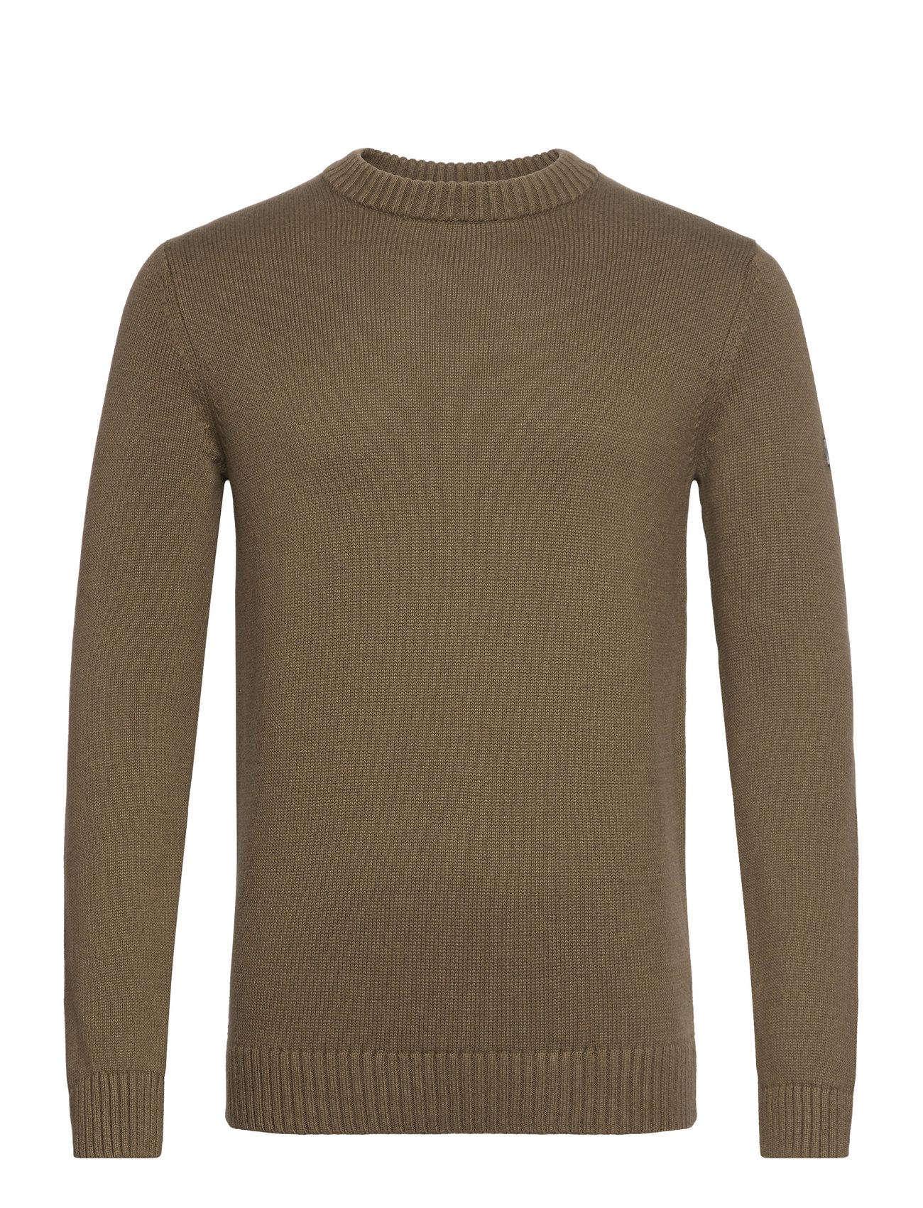 Bs Halfdan Regular Fit Knitwear Tops Knitwear Round Necks Khaki Green Bruun & Stengade