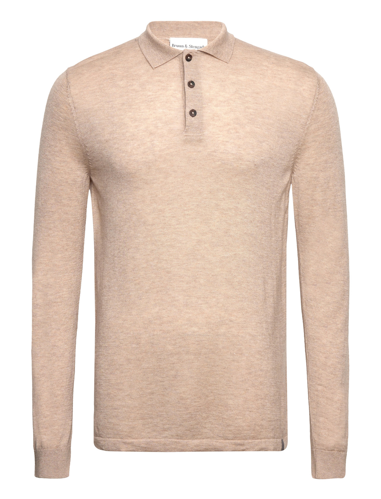 Bs Felix Regular Fit Knitwear Tops Knitwear Long Sleeve Knitted Polos Cream Bruun & Stengade