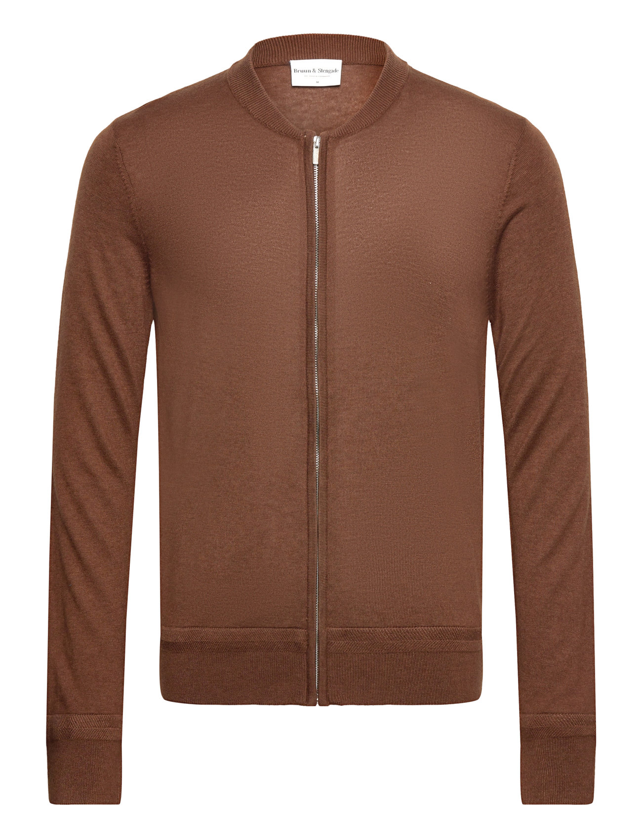 Bs Elias Regular Fit Knitwear Tops Knitwear Full Zip Jumpers Brown Bruun & Stengade