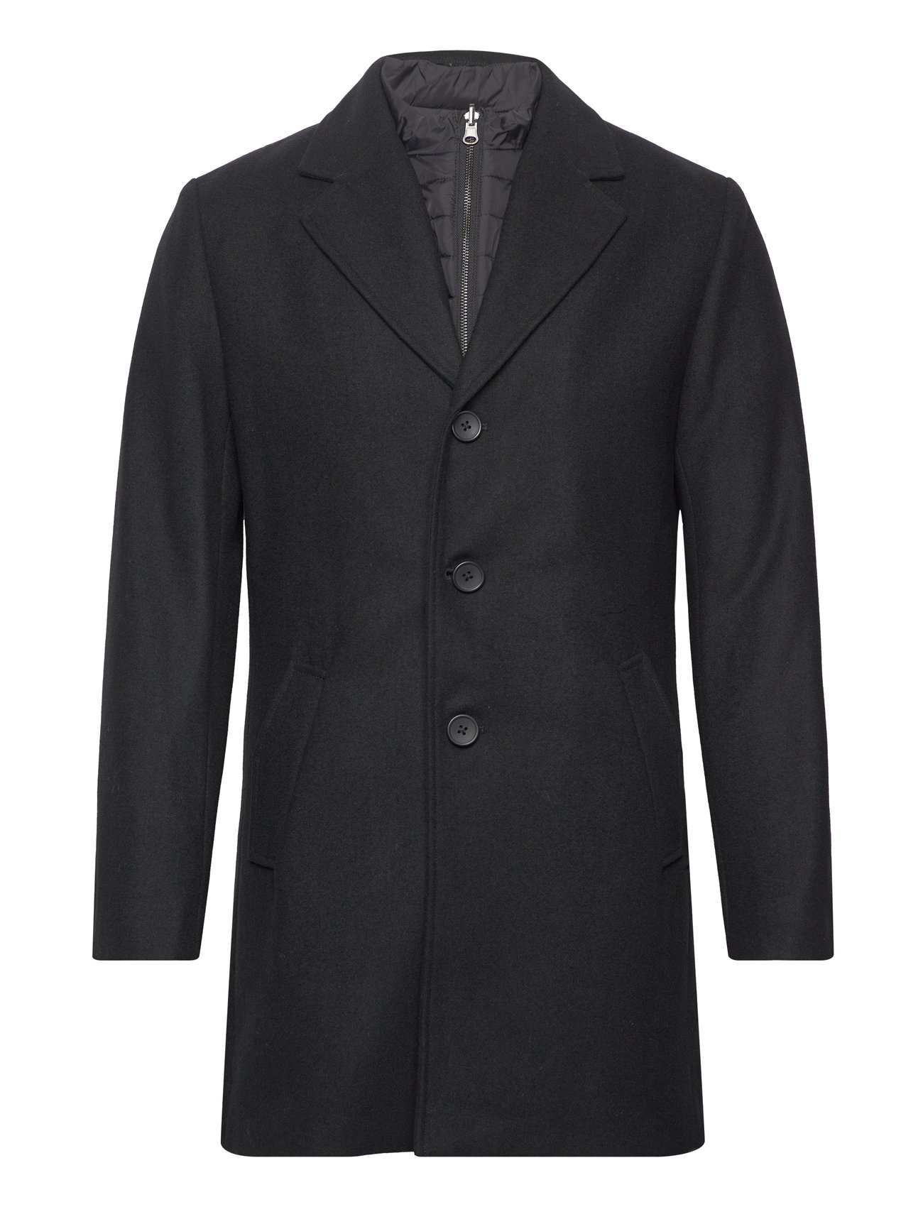 Bs Kingston Slim Fit Coat Uldfrakke Frakke Black Bruun & Stengade