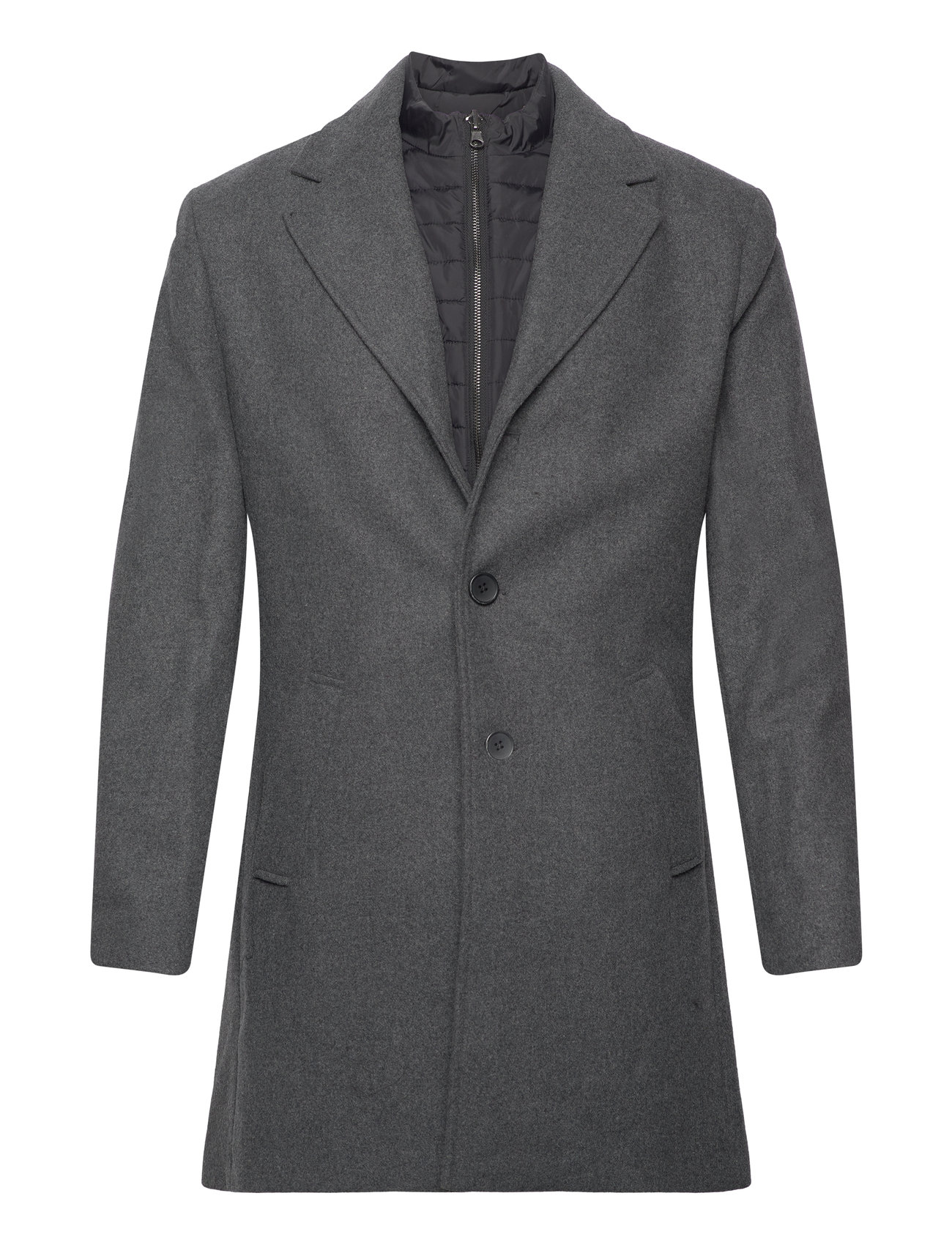 Bs Kingston Slim Fit Coat Uldfrakke Frakke Grey Bruun & Stengade