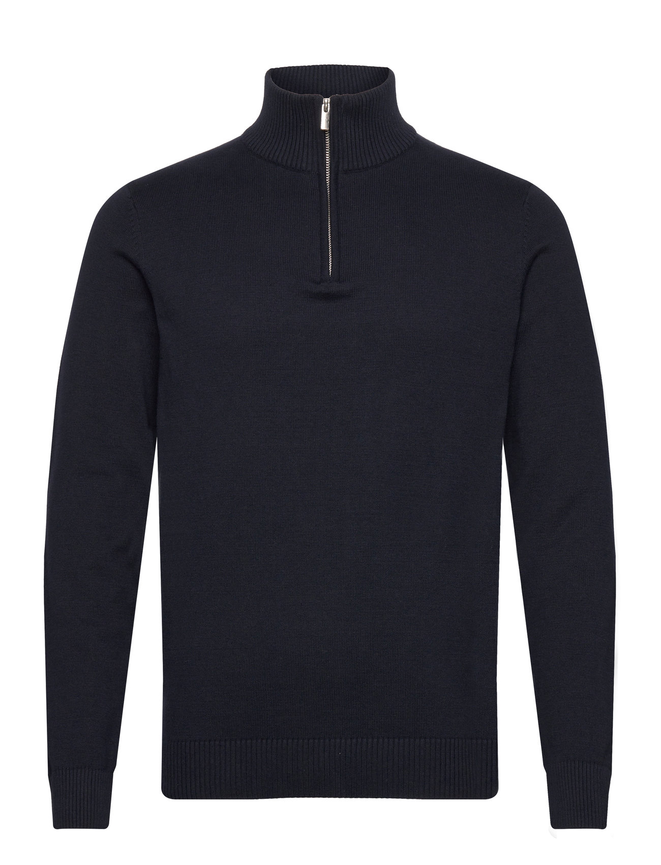 Bs Erik Regular Fit Knitwear Tops Knitwear Half Zip Jumpers Navy Bruun & Stengade