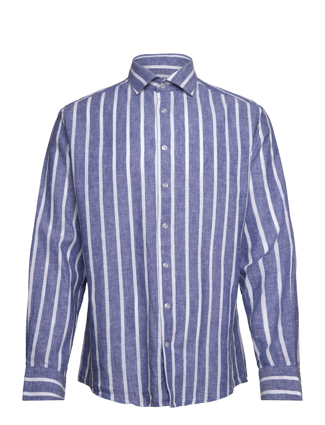 Bs Deacon Casual Modern Fit Shirt Tops Shirts Linen Shirts Blue Bruun & Stengade