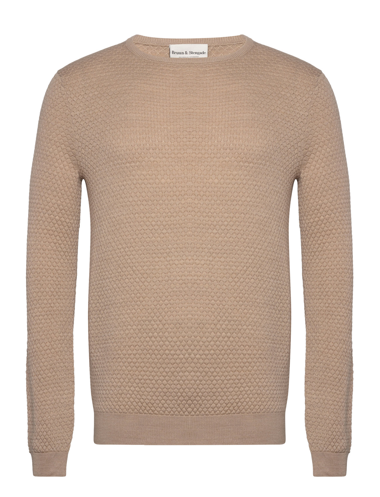 Bs Irving Regular Fit Knitwear Tops Knitwear Round Necks Beige Bruun & Stengade