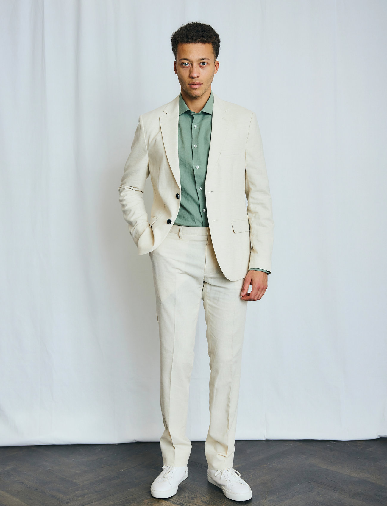 Bruun & Stengade Bs Pollino Classic Fit Suit Pants, 48, Cream, Bukser > Formelle Bukser, Herre