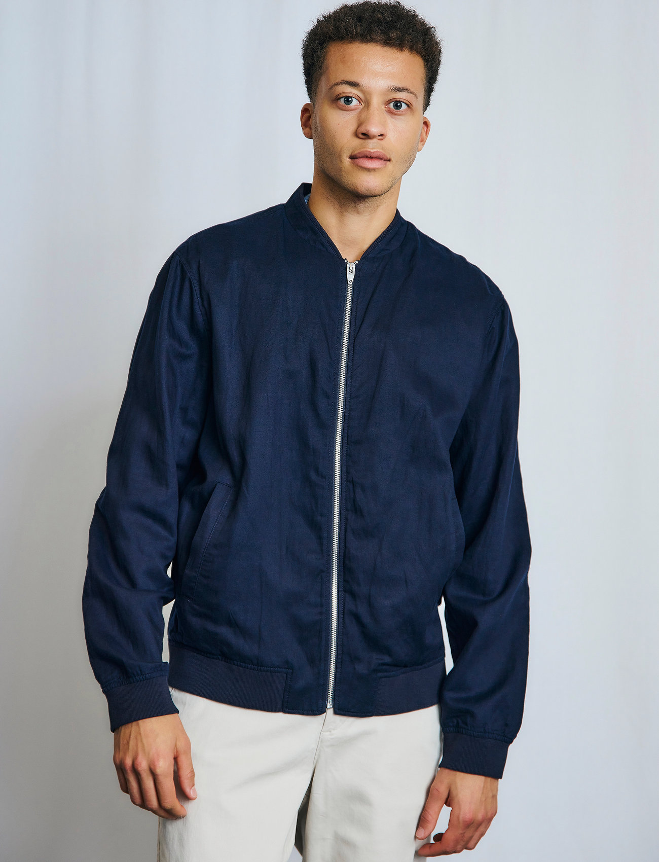 Bruun & Stengade Bs Izaro Regular Fit Jacket, L, Navy, Jakker > Bomberjakker, Herre