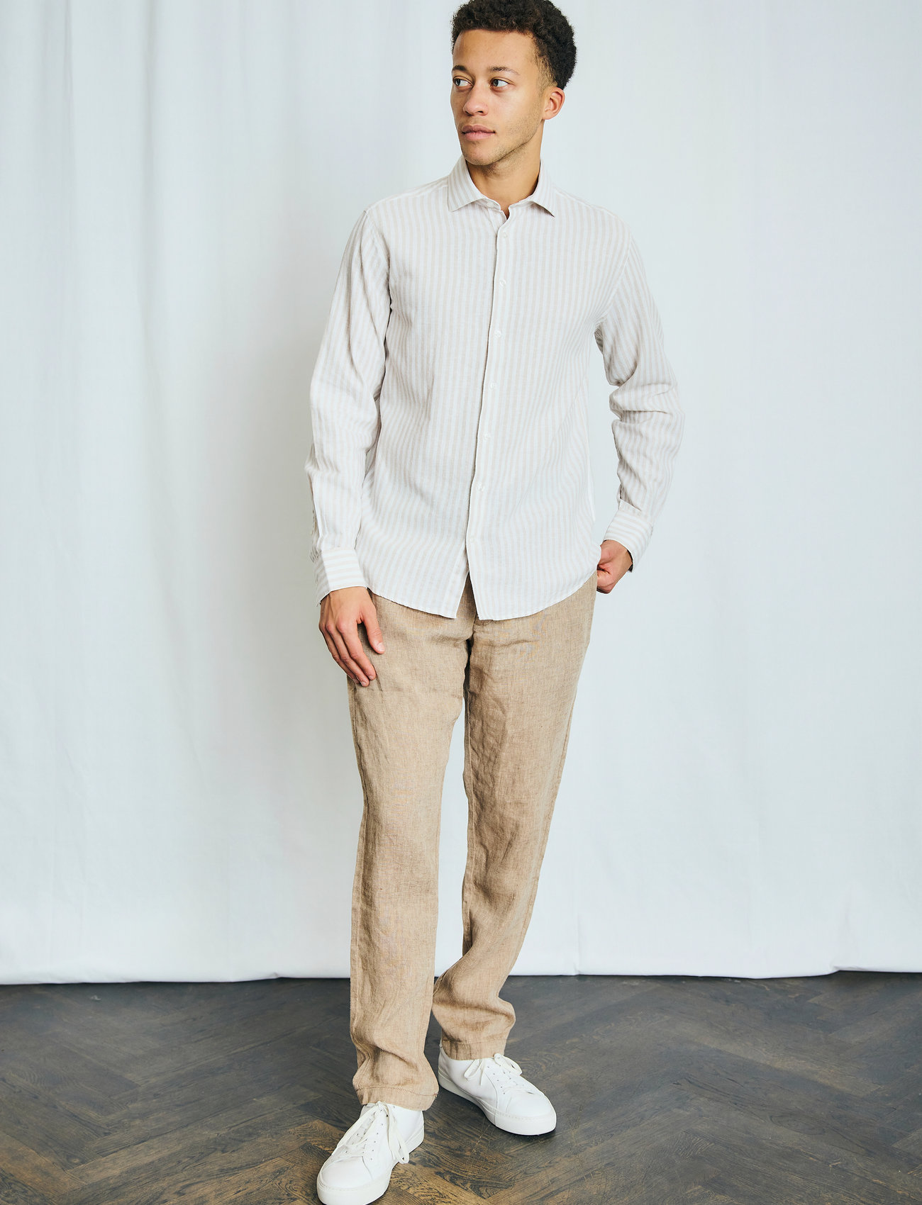 Bruun & Stengade Bs O'sullivan Casual Modern Fit Shirt, XXL, Beige, Skjorter > Afslappet Shirts, Herre