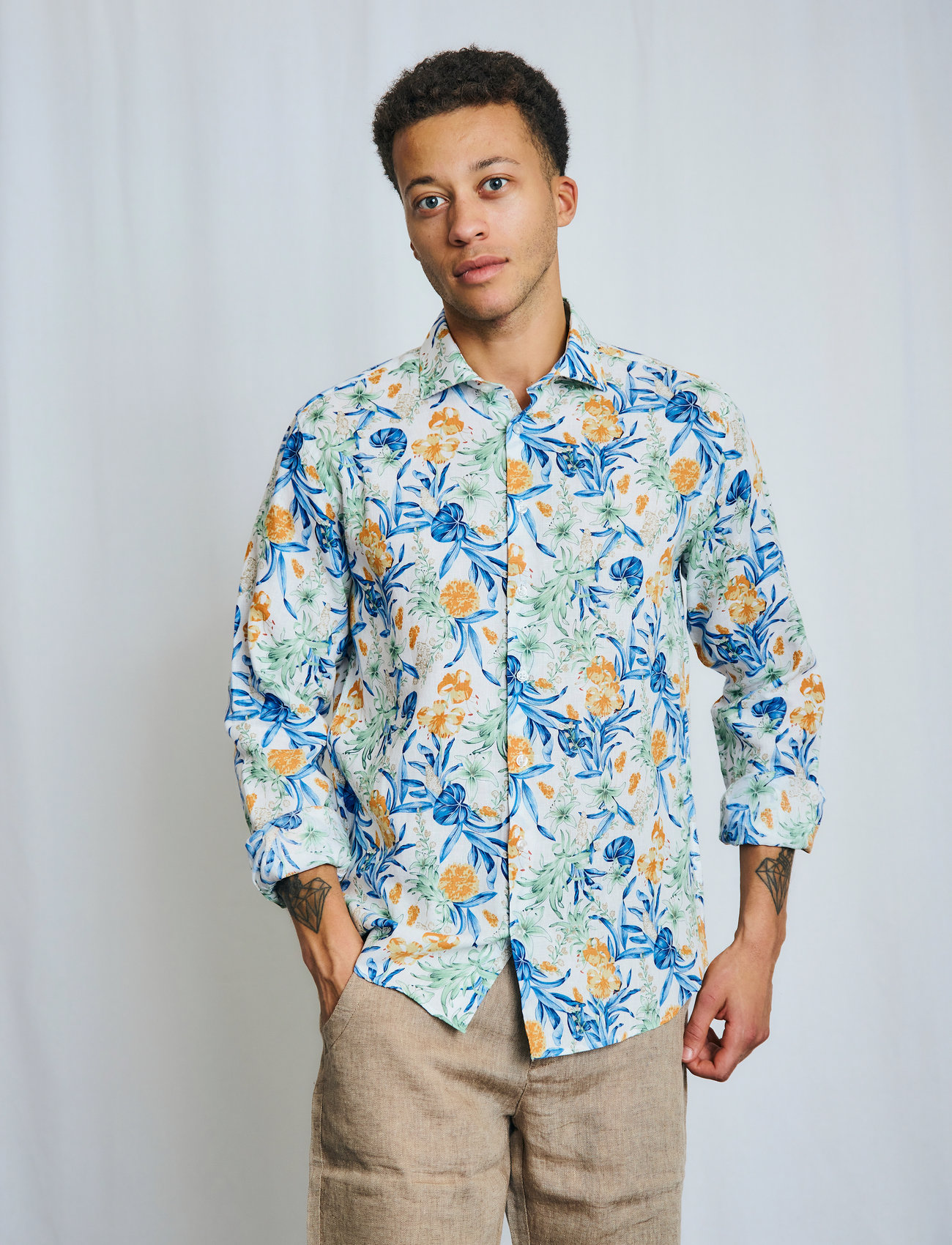 BRUUN & STENGADE Bs Bearman Casual Modern Fit Shirt Patterned - S - Herren