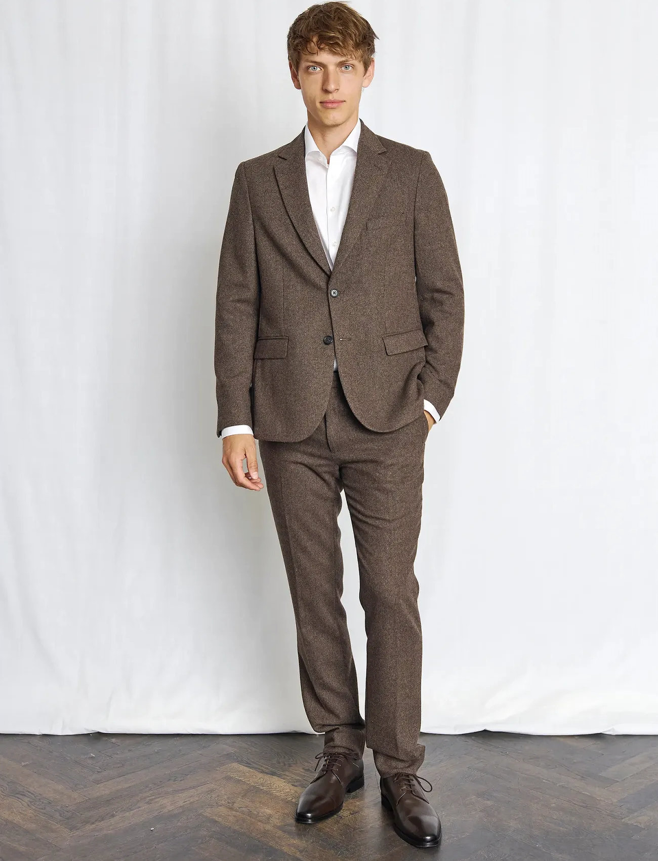 Bruun & Stengade Bs Rapallo Classic Fit Suit Pants, 58, Brown, Bukser > Formelle Bukser, Herre