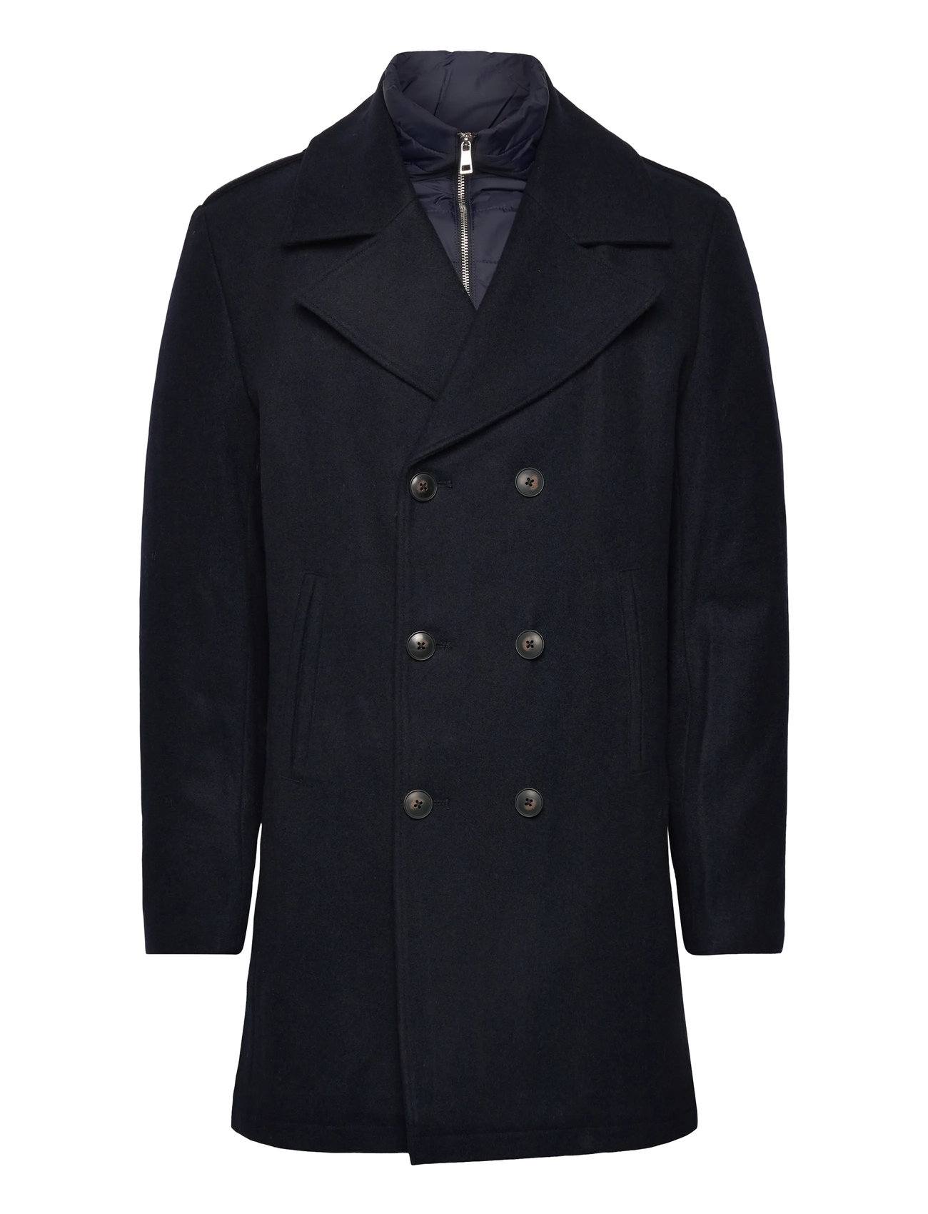 Bruun & Stengade Bs Nelson Slim Fit Coat, M, Navy, Frakker > Uldfrakker, Herre