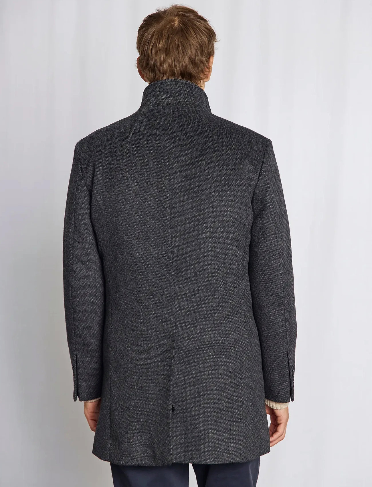 Bruun & Stengade Bs Ontario Slim Fit Coat, S, Grey, Frakker > Uldfrakker, Herre