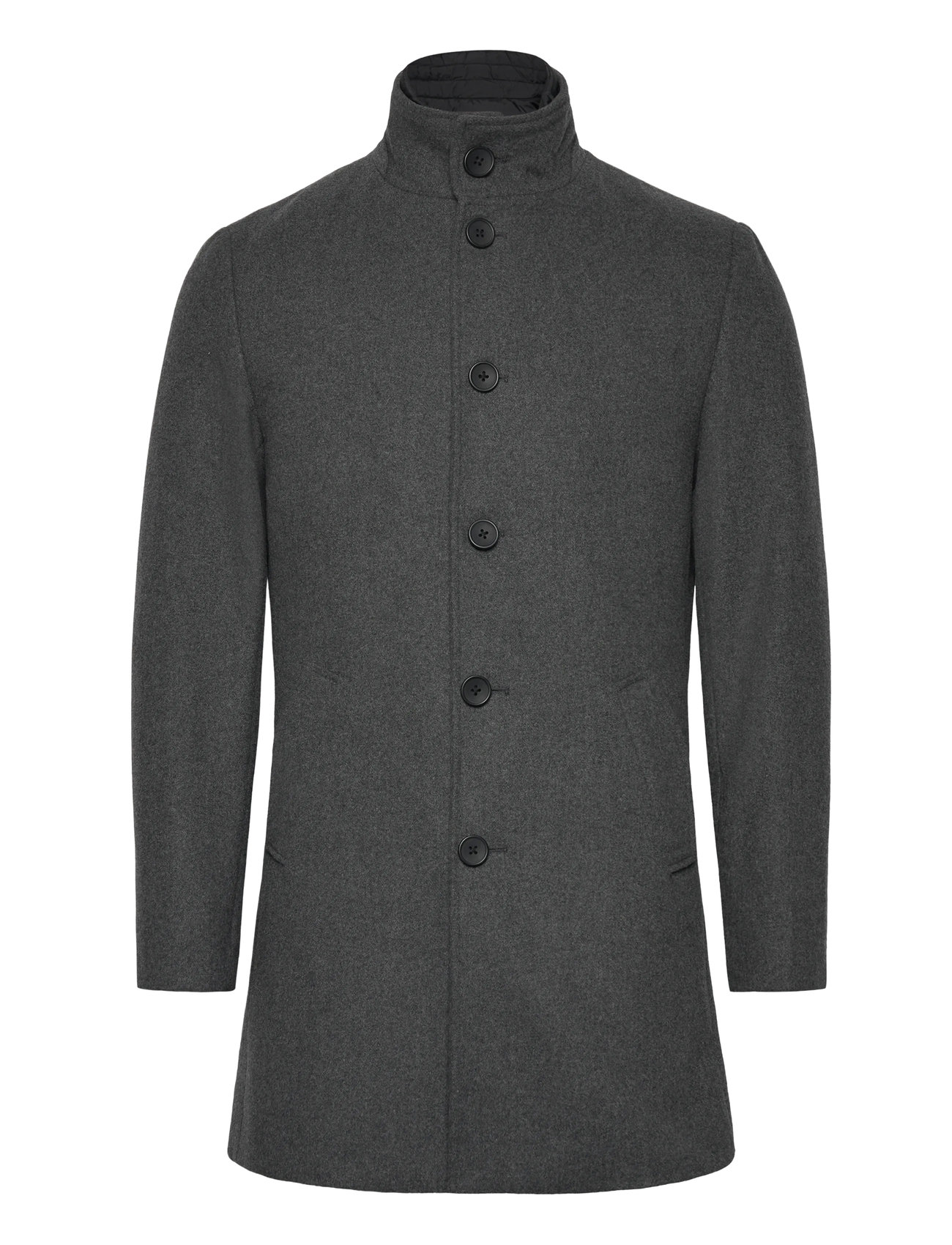 Bruun & Stengade Bs Ontario Slim Fit Coat, M, Grey, Frakker > Uldfrakker, Herre