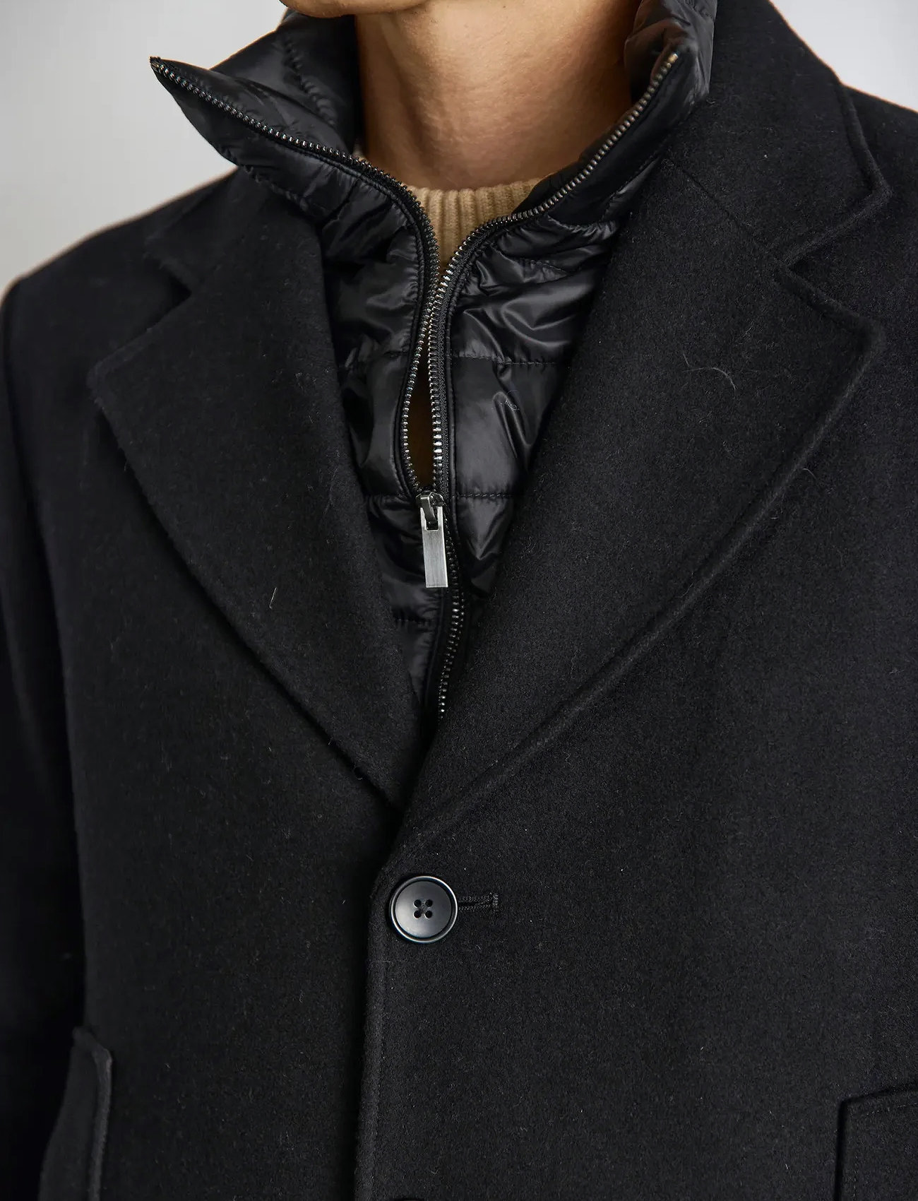 Bruun & Stengade Bs Northland Regular Fit Coat, M, Black, Jakker > Uldjakker, Herre