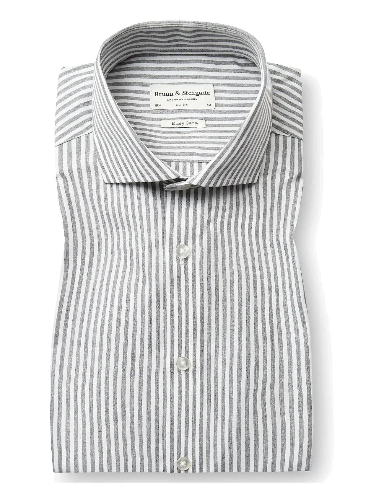 BRUUN & STENGADE Bs Cole Slim Fit Shirt Silber - 45 - Herren