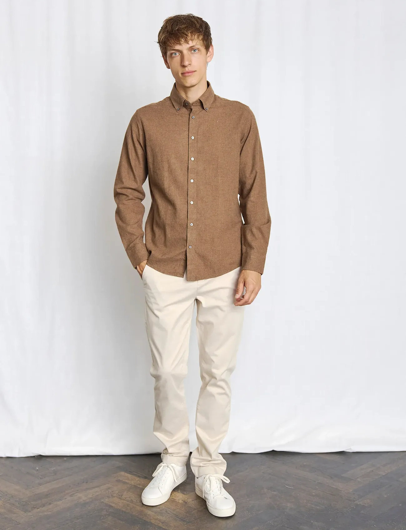 Bruun & Stengade Bs Faruk Casual Modern Fit Shirt, S, Shirts, Braun - Männerswear