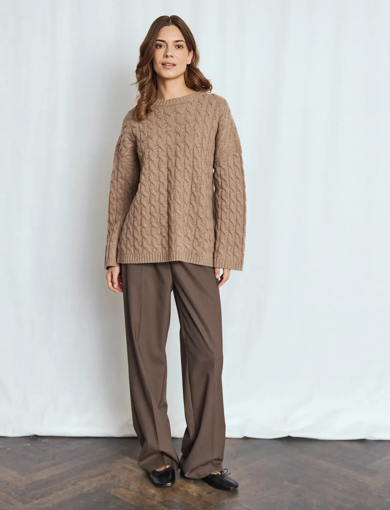 Bruun & Stengade Bs Miranda Regular Fit Knitwear, XS, Brown, Strik > Trøjer, Dame