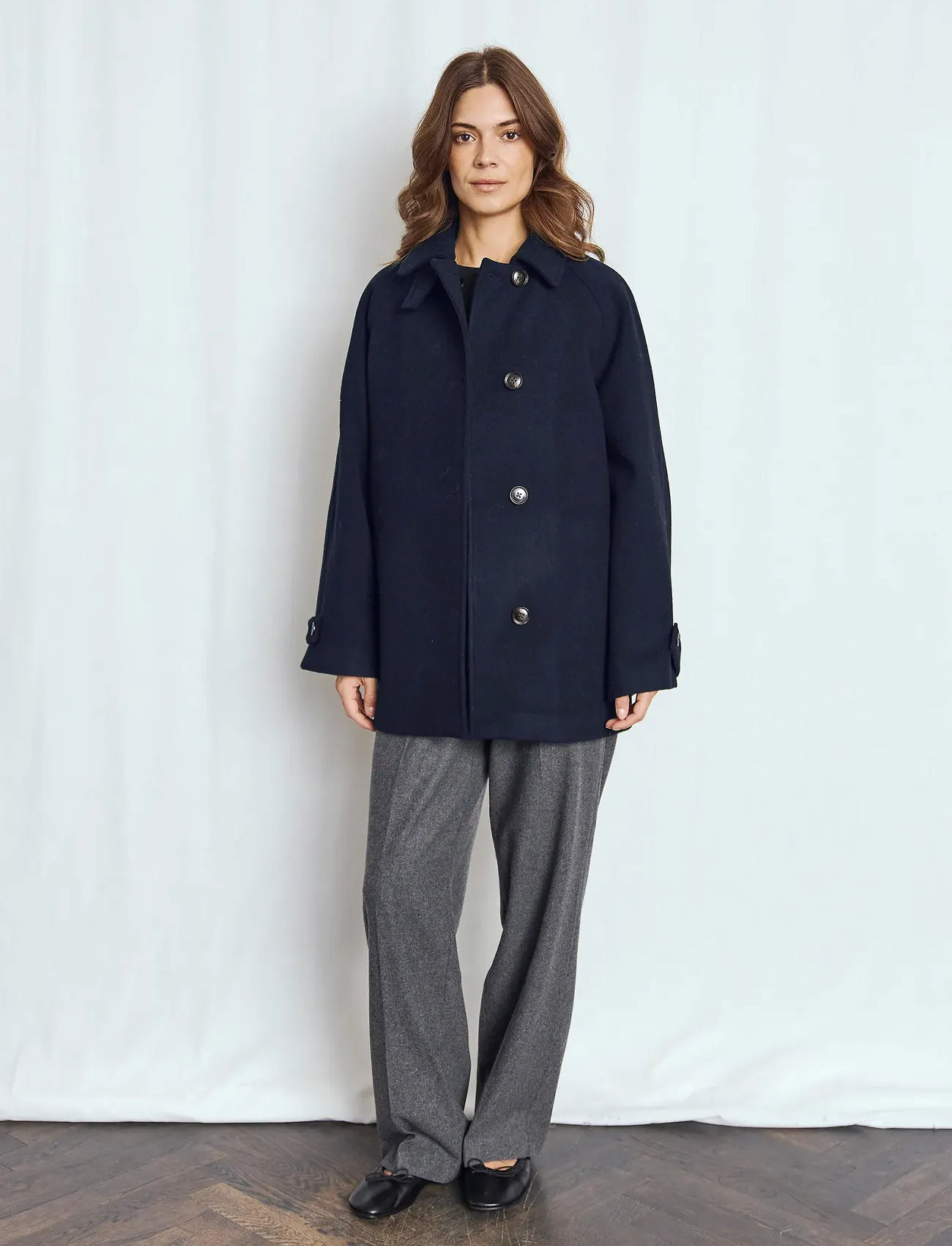 Bruun & Stengade Bs Siv Jacket, 40, Navy, Jakker > Uldjakker, Dame