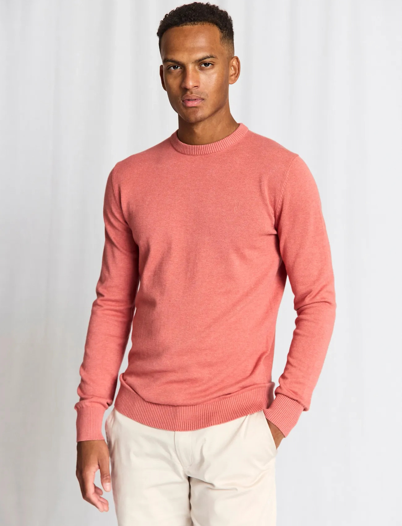Bruun & Stengade Bs Jupiter Regular Fit Knitwear, XXL, Pink, Strik > Runde Halse, Herre