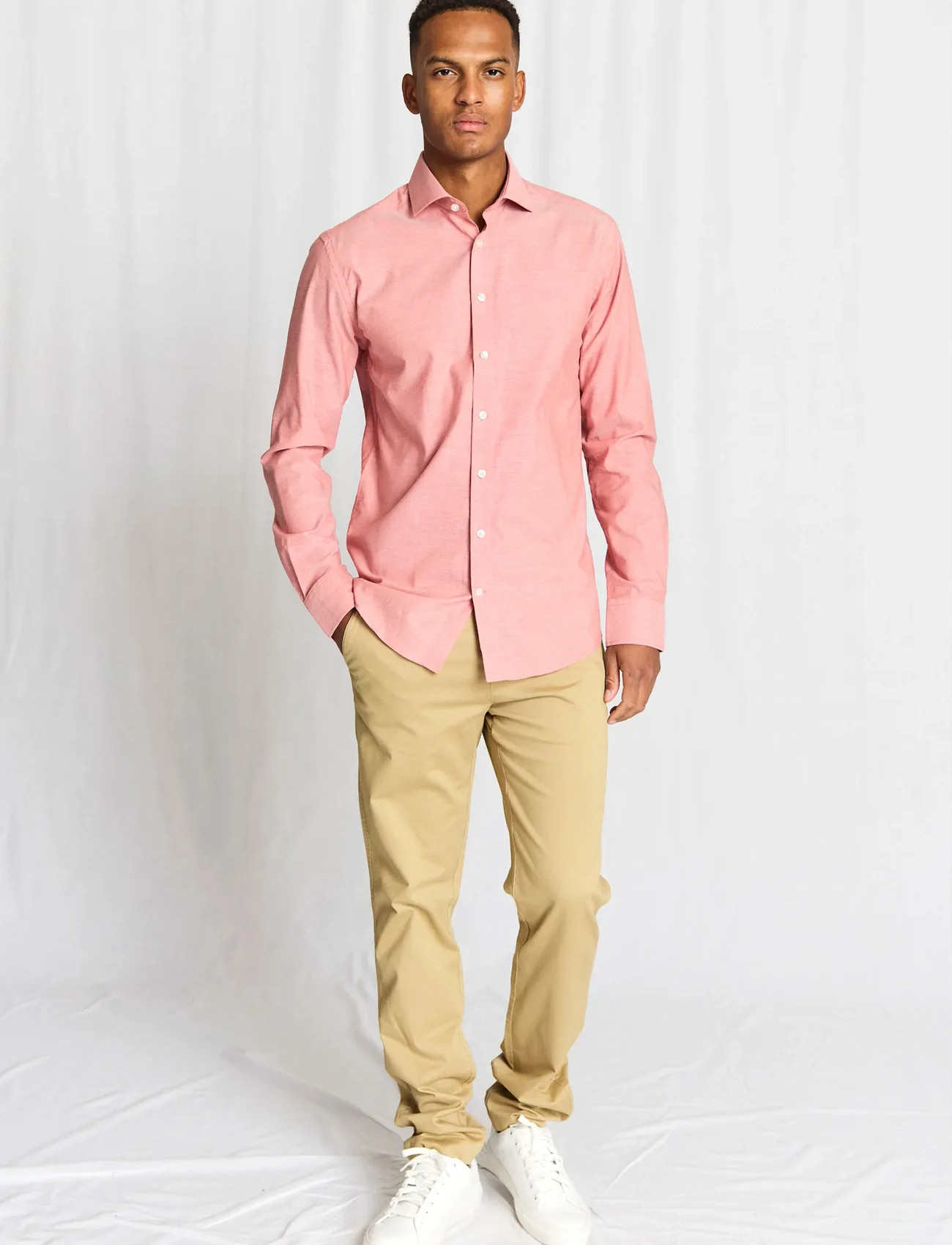Bruun & Stengade Bs Reinkind Slim Fit Shirt, 39, Pink, Skjorter > Business Shirts, Herre